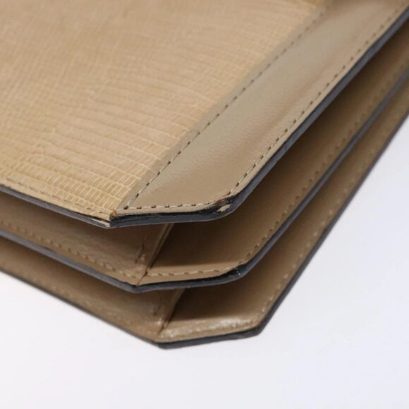 SAINT LAURENT Embossing Shoulder Bag Leather Beige Gold Auth 137993 - Picture 4 of 16